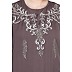 Designer Embellished Nida abaya- Ash Brown